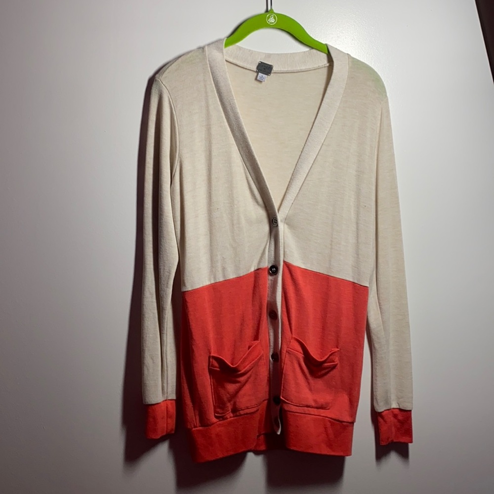 Orange and cream cardigan